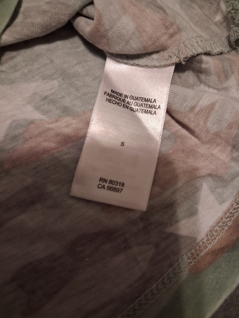 Lucky Brand Ladies Camo Star Tank - Green, Brown, White Size Small - Picture 4 of 5